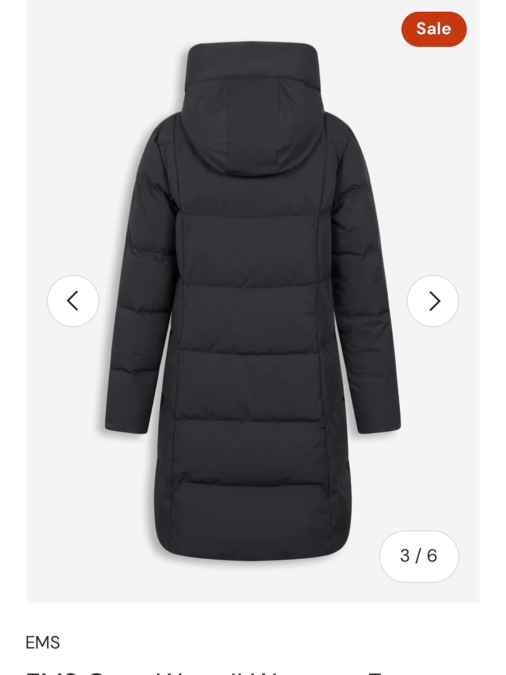 EMS Cozy Wrap II Women’s Extreme Down Jacket — Black Hooded Puffer Coat Size 16 - Picture 2 of 8